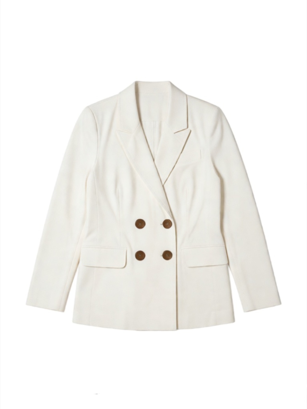 A Loves A - White blazer with wood buttons